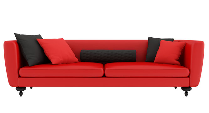 Red and black sofa
