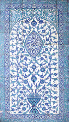 Tile panel in Hatice Turhan Sultan Turbeh, Istanbul, Turkey