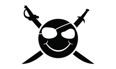 Tribal pirate smiley / vector tattoo