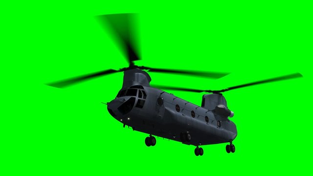 CH-47 Helicopter  on green