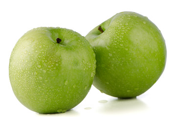 Two fresh green apples