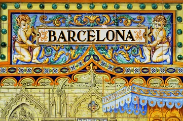 Deurstickers Barcelona barcelona teken