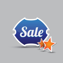 Sale label - shield with stars