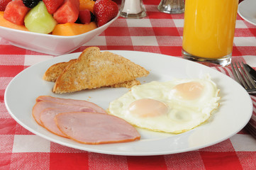 Ham and egg breakfast