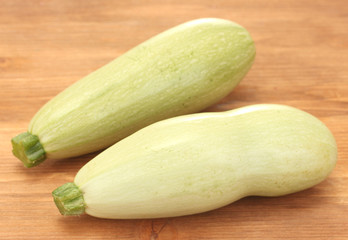 squash on wooden table close-up