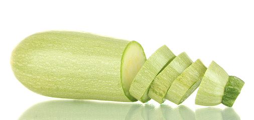 sliced squash isolated on white