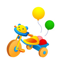 Vector icon tricycle and balloon