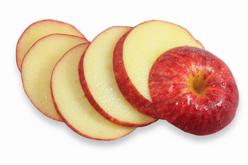 Red apple slices