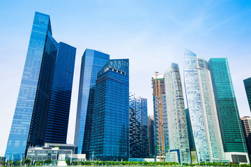 Fototapeta na wymiar Skyline of Singapore business district
