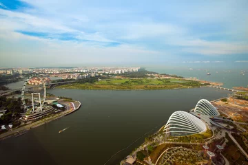 Gordijnen Singapore, river Hongbao view from roof Marina Bay Hotel © De Visu