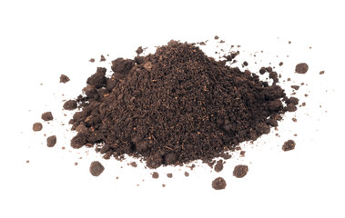 Pile of Soil Isolated on White Background