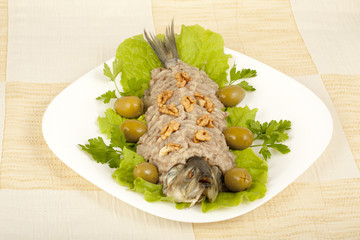 Chopped herring with nuts