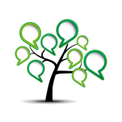 Abstract green tree with messages # Vector