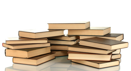 pile of books isolated on white background