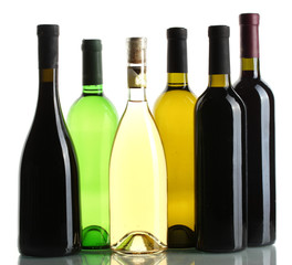 bottles of wine isolated on white
