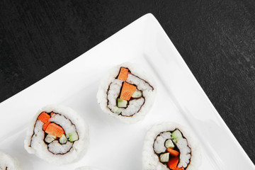 Roll made of Fresh raw Salmon