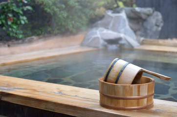 Naklejka premium 露天風呂