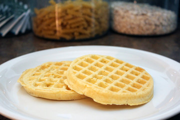 waffles with syrup