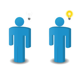 Set of man with idea icon