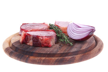 uncooked raw beef fillet