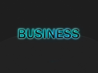 Dark background with light blue text Business