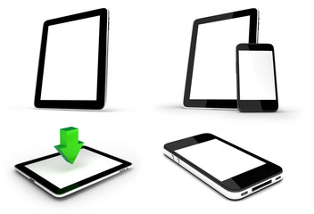 Obraz na płótnie Canvas Mobile Smart Phone With Tablet PC Set