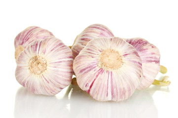 young garlic isolated on white background