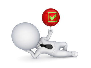 3d small person with tick mark.