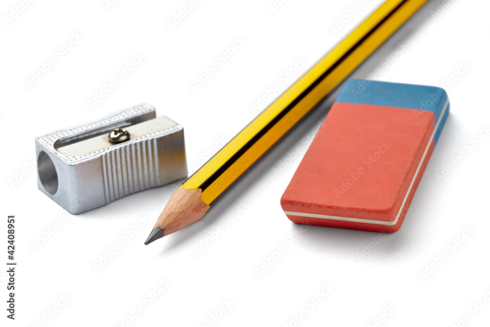 Wall mural pencil eraser sharpener school education