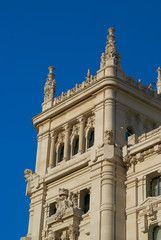 Historic buildings with lace fronts of Madrid