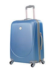 Blue suitcase or trunk isolated with clipping path included