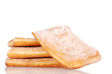 closeup sugar donuts shallow DOF