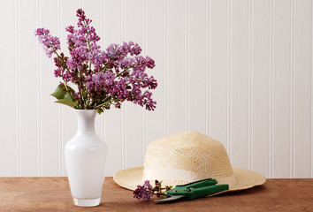 Fresh cut lilac flowers