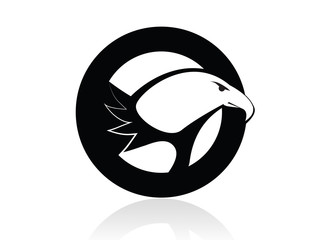 Eagle in circle logo, sign, icon