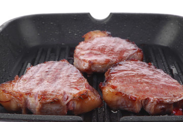 roast bloody beef fillet strips