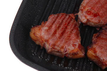 grilled bloody beef steaks