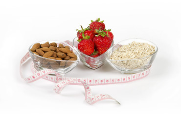 healthy nutrition strawberry oatmeal and almond