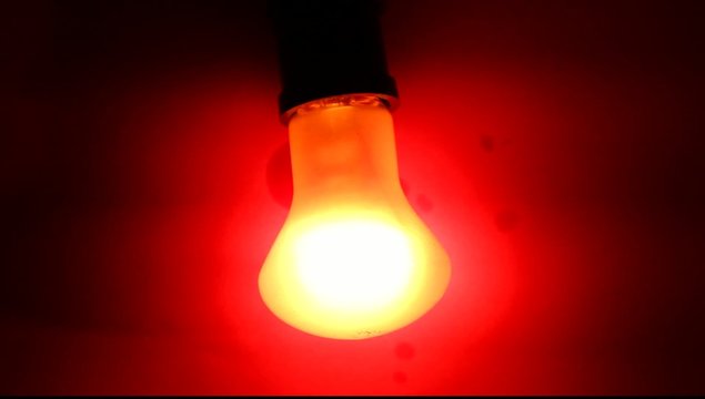 Close up of electric  tungsten bulb illuminating