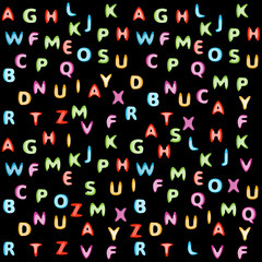 Multicolored alphabet pattern