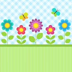 Poster Bloemen en vlinders © m_yulia
