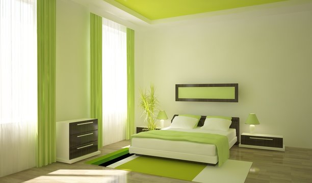 green bedroom in the home