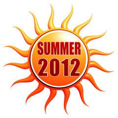 Summer 2012 text over 3d orange sun
