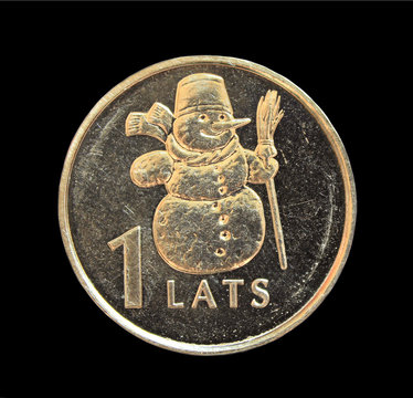 Coin with the image of a snowman