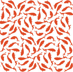 seamless pattern background with goldfish