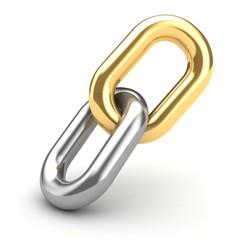 3d illustration of chain link over white