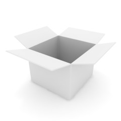3d white box opene