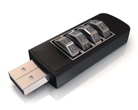 Usb flash memory drive with security combination l