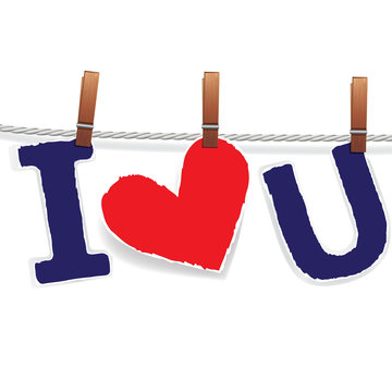 i love you paper cutouts hanging clip art preview