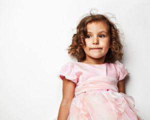 happy little girl  in studio