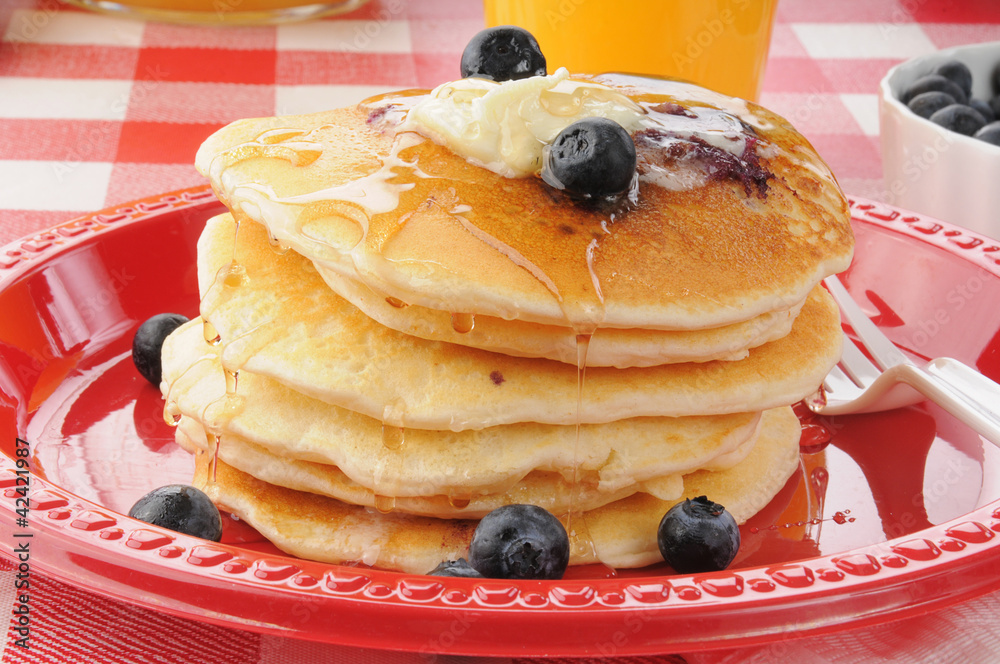 Poster blueberry pancakes